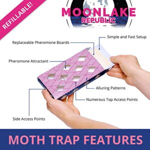 Moth Traps for Clothes & Pantry - Dual Pantry Moth Trap and Clothing Moth Traps - Natural & Odor-Free Closet and Pantry Moth Traps with Pheromones - Set of 6 Moth Traps for House