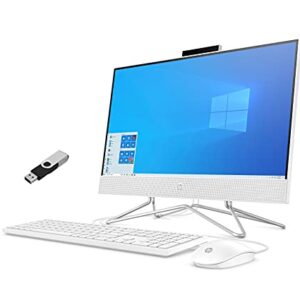 HP 2022 Newest 22-inch FHD All-in-One Desktop Computer - Dual-Core AMD Athlon Silver 3050U - 8GB DDR4 RAM-256GB SSD - WiFi Bluetooth - Windows 11 Pro - Snow White w/ 32GB USB Drive