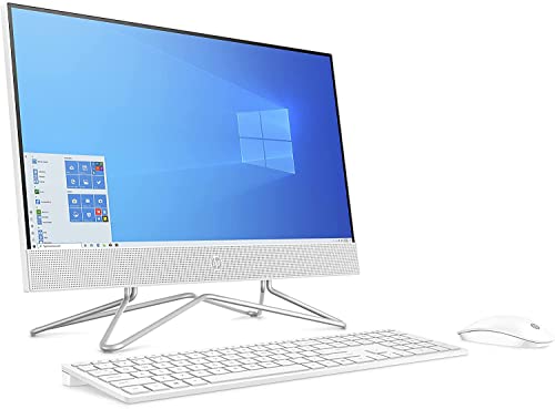 HP 2022 Newest 22-inch FHD All-in-One Desktop Computer - Dual-Core AMD Athlon Silver 3050U - 8GB DDR4 RAM-256GB SSD - WiFi Bluetooth - Windows 11 Pro - Snow White w/ 32GB USB Drive