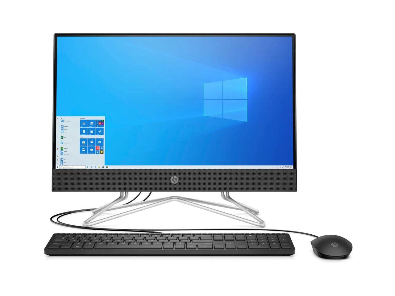 HP 2022 Newest 22-inch FHD IPS All-in-One Desktop Computer - Dual-Core AMD Athlon Silver 3150U - 8GB DDR4 RAM-256GB SSD - DVD-RW - WiFi Bluetooth - Windows 11 Pro - Black w/ 32GB USB Drive