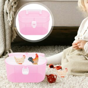 Zerodeko Box Double Layer Suitcase Desk Gadgets Suitcase for Sewing Basket Toys for Office Carrying Cases Kids Suitcase Art Bins Storage Containers Kid Toys Crafts Plastic Foldable Travel