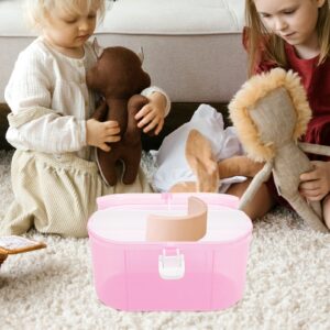 Zerodeko Box Double Layer Suitcase Desk Gadgets Suitcase for Sewing Basket Toys for Office Carrying Cases Kids Suitcase Art Bins Storage Containers Kid Toys Crafts Plastic Foldable Travel