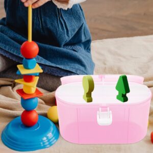Zerodeko Box Double Layer Suitcase Desk Gadgets Suitcase for Sewing Basket Toys for Office Carrying Cases Kids Suitcase Art Bins Storage Containers Kid Toys Crafts Plastic Foldable Travel