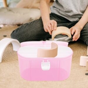 Zerodeko Box Double Layer Suitcase Desk Gadgets Suitcase for Sewing Basket Toys for Office Carrying Cases Kids Suitcase Art Bins Storage Containers Kid Toys Crafts Plastic Foldable Travel