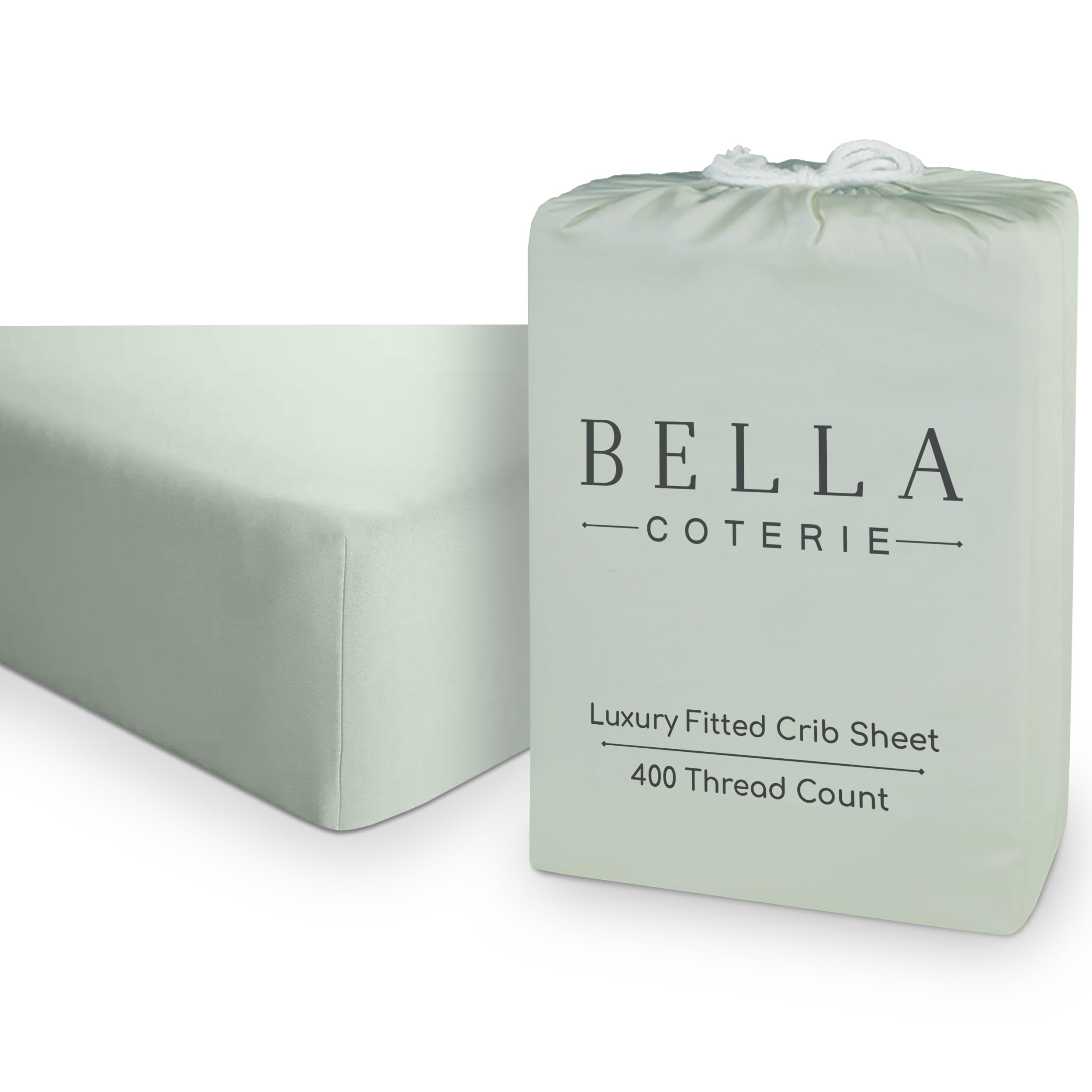 Bella Coterie Luxury Bamboo Crib Sheet | Organically Grown | Ultra Soft | Cooling for Better Sleep | Deep Pocket Fitted Sheet for Crib & Toddler Mattress | Viscose Made from Bamboo [Sea Glass]