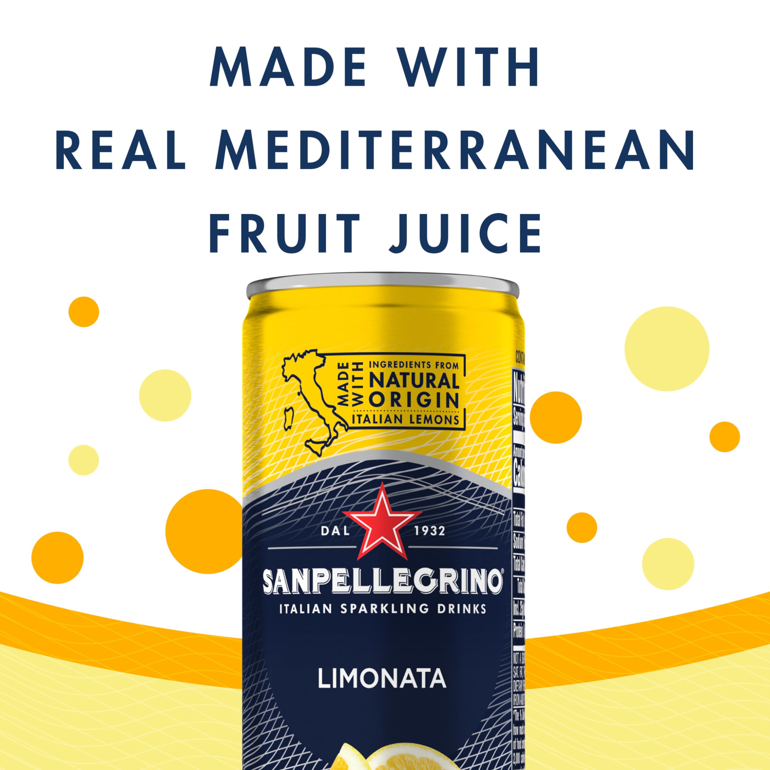 Sanpellegrino Italian Sparkling Drink Limonata, Sparkling Lemon Beverage, 24 Pack of 11.15 Fl Oz Cans