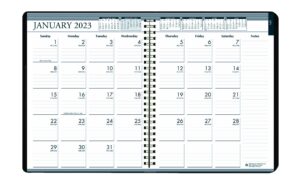house of doolittle 2023 weekly and monthly planner calendar, black cover, tabbed, 8.5 x 11 inches, january - december (hod28302-23)