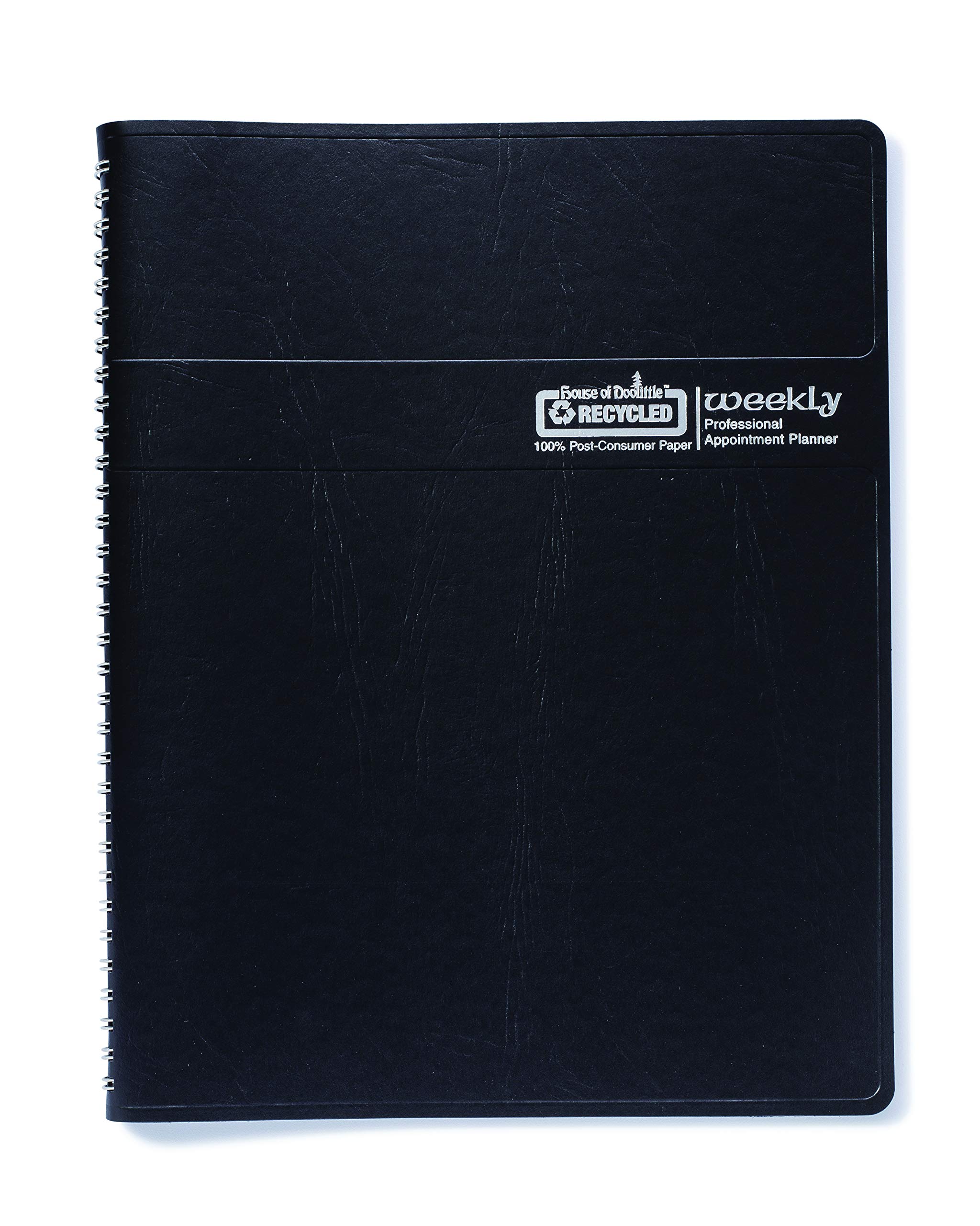 House of Doolittle Recycled Professional Weekly Planner, 15-Minute Appts, 11 x 8.5, Black Wirebound Soft Cover, 12-Month (Jan to Dec): 2023