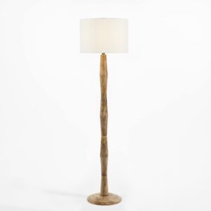 safavieh lighting collection brodie farmhouse coastal natural wood 60-inch floor lamp (led bulb included)