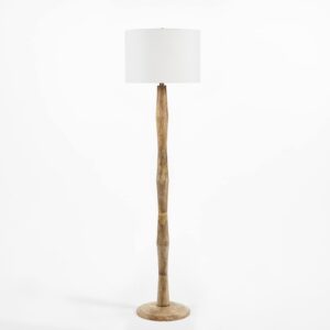 SAFAVIEH Lighting Collection Brodie Farmhouse Coastal Natural Wood 60-inch Floor Lamp (LED Bulb Included)