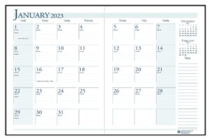 house of doolittle 2023 economy calendar planner, monthly, black cover, 8.5 x 11 inches, december - january (hod26002-23)