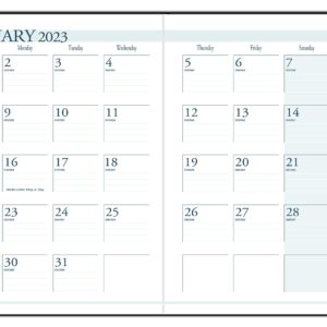 House of Doolittle 2023 Economy Calendar Planner, Monthly, Black Cover, 8.5 x 11 Inches, December - January (HOD26002-23)