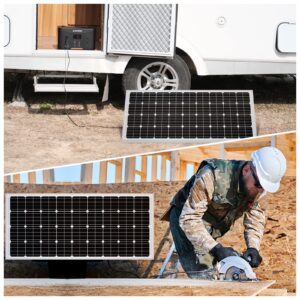 ECO-WORTHY 195 Watt 12 Volt Monocrystalline Solar Panel Module Off Grid PV Power for Battery Charging, Boat, Caravan, RV