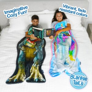 Blankie Tails - Dinosaur Wearable Blanket - Double Sided Dinosaur Blanket for Boys and Girl - Soft and Cozy Minky Fleece Dino Blanket, Dinosaur Toys, Gifts Premium Quality Fun Blanket for Kids (T Rex)