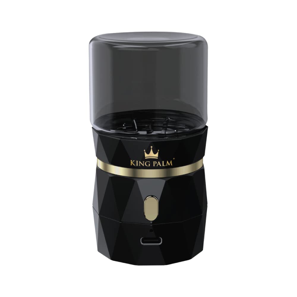 King Palm Electric Herb Grinder - Portable Herb Grinder with USB type-C Charger - Herb Spices Coffee Grinder with Extra Jar - Black