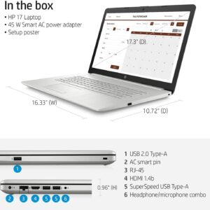 HP 2022 Pavilion 17.3" FHD IPS Laptop Computer, Intel Dual Core i3-1115G4 (Upto 4.1GHz, Beats i5-1030G7), 8GB RAM, 256GB PCIe SSD,UHD Graphics, Bluetooth, HDMI,WiFi, Webcam, Windows 11+HubxcelCables