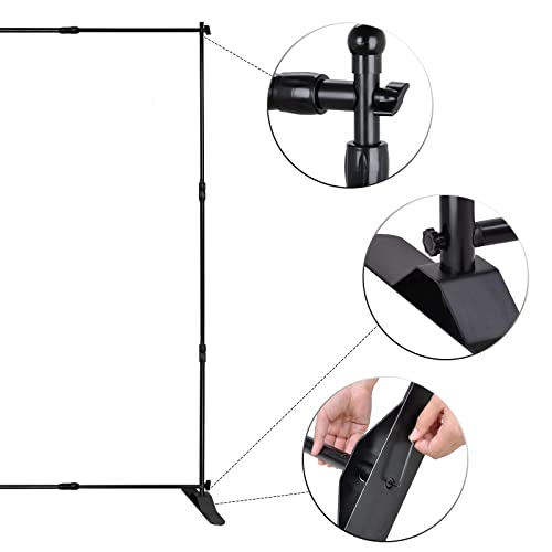 iElyiEsy Backdrop Stand Kit 8x8FT Adjustable Telescopic Display Step and Repeat Banner Stand for Party Decoration, Photoshoot, Photography, Trade Show with Carrying Bag