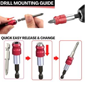 Drill Bit Extension Magnetic Drill Bit Holder 1/4 Hex Shank Quick Change Drill Extension Bit Holder for Impact Driver, Drill Bit Extender Work with All 1/4-Inch Hex Shank Drive Bits (6 Packs)