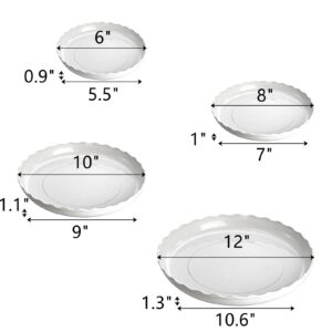 ZOOFOX 24 Pack Plastic Plant Saucer Drip Trays, Round Flower Plant Pot Saucer, Heavy Duty Plant Tray for Indoor Outdoor Flower Pots and Planters (6 Inch/ 8 Inch/ 10 Inch/ 12 Inch)