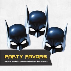 Batman Birthday Party Supplies | Batman Party Supplies | Batman Birthday Decorations | Batman Party Decorations | Balloons, Banner, Table Cover, Masks, Plates, Cake Plates, Napkins, Cups, Button