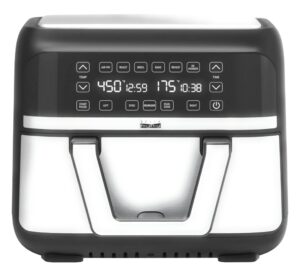 bella pro series - 9-qt. digital air fryer with dual flex basket - stainless steel