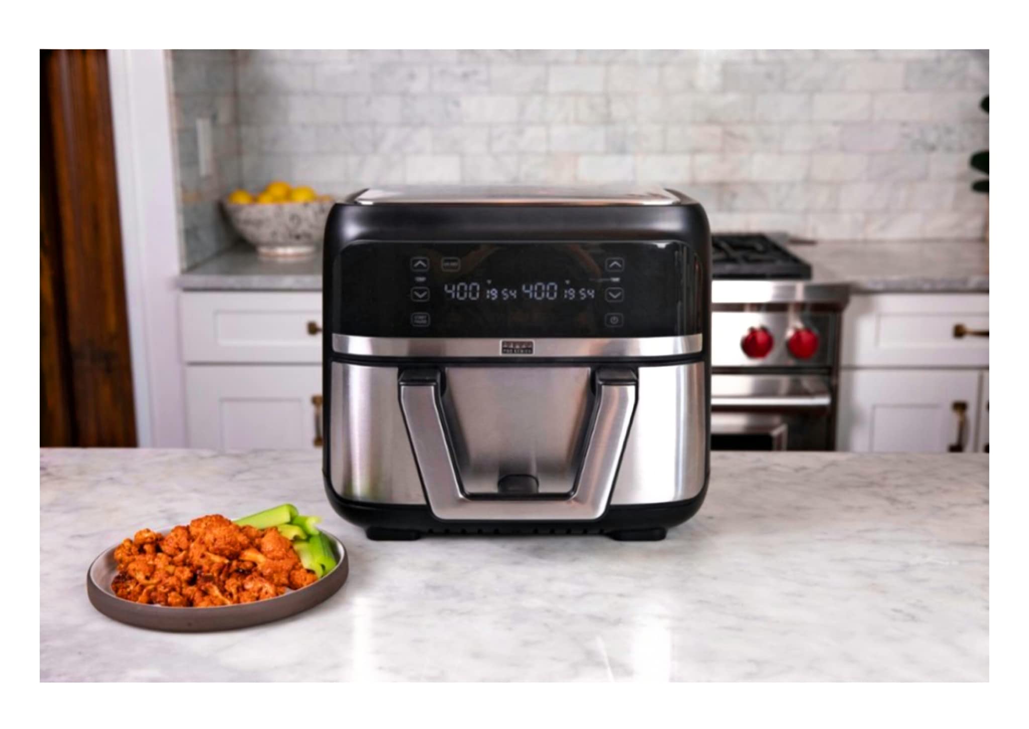 Bella Pro Series - 9-qt. Digital Air Fryer with Dual Flex Basket - Stainless Steel