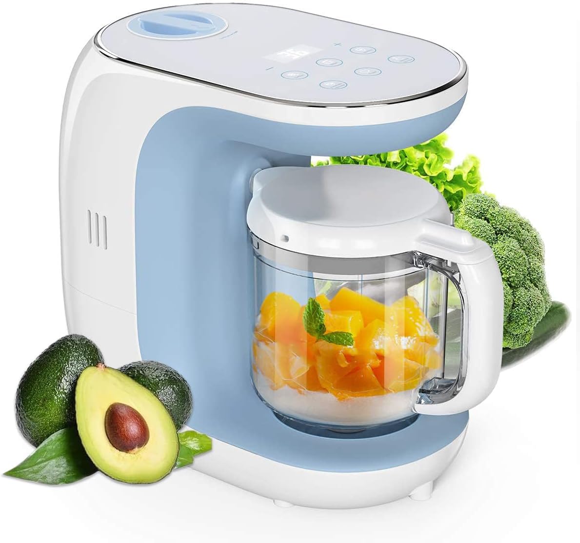 Baby Food Processor Maker Steamer and Blender, Multi-Functional Food Steamer Puree Grinder Machine, Auto Cooking & Shut-Off, Touch Control Panel, Defrost & Steaming Baby Food Mills