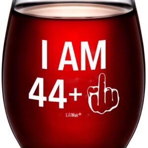 45th Birthday Gifts Wine Glass Men Women | 1979 Birthday Gift for Man Woman turning 45 | Funny 45 th Party Supplies Decorations Ideas | Forty Five Year Old Bday | 45 Middle Finger Gag Wine Presents