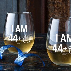 45th Birthday Gifts Wine Glass Men Women | 1979 Birthday Gift for Man Woman turning 45 | Funny 45 th Party Supplies Decorations Ideas | Forty Five Year Old Bday | 45 Middle Finger Gag Wine Presents