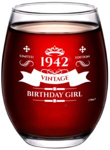 82nd birthday gifts for women 1942 - wine glass, best friend birthday gifts for woman happy birthday gift for women turning 82 years old, 82nd birthday gift ideas for woman, funny birthday presents