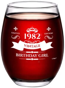 42nd birthday gifts for women 1982 - wine glass, best friend birthday gifts for woman happy birthday gift for women turning 42 years old, 42nd birthday gift ideas for woman, funny birthday presents