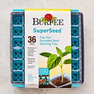 Burpee SuperSeed Seed Starting Tray | 36 Cell Reusable Seed Starter Tray | for Starting Vegetable, Flower & Herb Seeds | Indoor Grow Kit for Plant Seedlings | for Germination Success