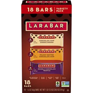larabar chocolate variety pack, gluten free vegan fruit & nut bars, 18 ct