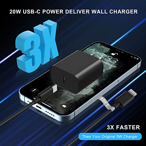 FUHAYA iPhone 15 Fast Charger, 2 Pack 20W PD USB C Wall Charger Fast Charging Block with 10FT Type C to C Fast Charging Data Sync Cable for iPhone 15/15 Plus/15 Pro/15 Pro Max,iPad Pro/Air/Mini, Black