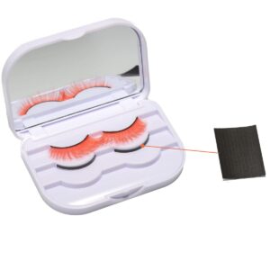 3 Tier Eyelash Storage Case Lash Dime Organizer Holder Box with Mirror Makeup Cosmetic Travel Case Empty and Eyelash Tweezer False Lash Container (White)