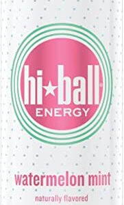 Hiball Energy Seltzer Water, Caffeinated Sparkling Water Made with Vitamin B12 and Vitamin B6, Sugar Free (4 pack of 12 Fl Oz), Watermelon Mint