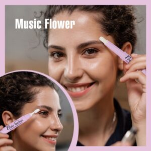 Music Flower Eyebrow Wax - Brow Wax with Brush, Clear Waterproof Long Lasting Eyebrow Wax Pen for Feathered Fluffy Brow Shaping Styling Makeup Pencil