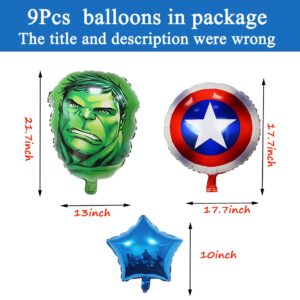 Boys Birthday Party Balloon Decoration Party Supplies,Superhero Birthday Party Mylar Foil Balloon (Super Hero Kit)