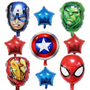 Boys Birthday Party Balloon Decoration Party Supplies,Superhero Birthday Party Mylar Foil Balloon (Super Hero Kit)