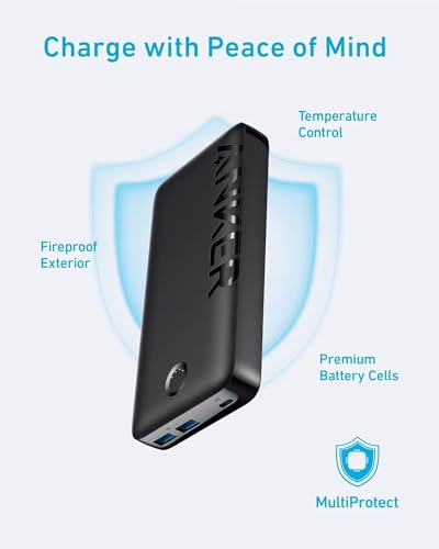 Anker Power Bank, 20,000mAh Portable Charger with USB-C Fast Charging, Works for iPhone 15/15 Plus/15 Pro/15 Pro Max, iPhone 14/13/12 Series, Samsung, iPad Pro, AirPods, Apple Watch, and More