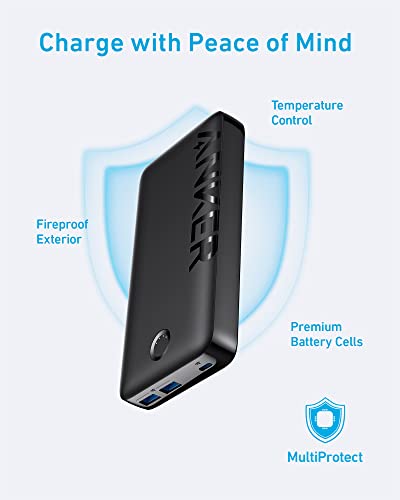 Anker Power Bank, 20,000mAh Portable Charger with USB-C Fast Charging, Works for iPhone 15/15 Plus/15 Pro/15 Pro Max, iPhone 14/13/12 Series, Samsung, iPad Pro, AirPods, Apple Watch, and More