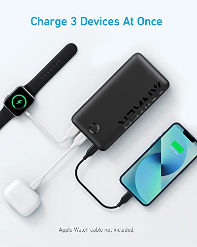 Anker Power Bank, 20,000mAh Portable Charger with USB-C Fast Charging, Works for iPhone 15/15 Plus/15 Pro/15 Pro Max, iPhone 14/13/12 Series, Samsung, iPad Pro, AirPods, Apple Watch, and More