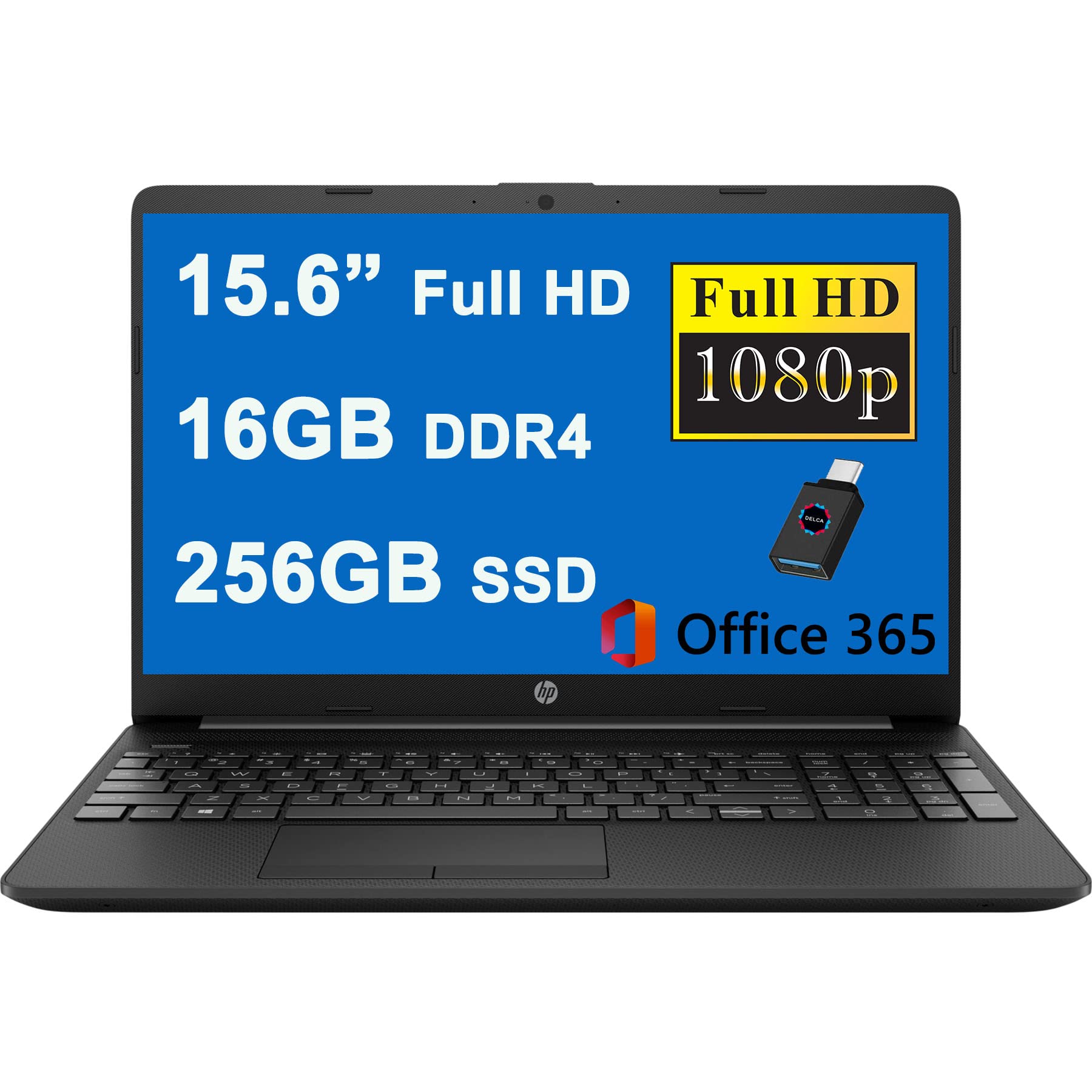 HP 15 Business Laptop Computer I 15.6” Diagonal Full HD IPS Display I Intel Celeron N4020 Processor I 16GB DDR4 256GB SSD I 16GB DDR4 I 256GB SSD HP Notebook HP Laptop 15 FHD