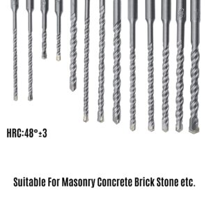 CORTOOL Rotary Hammer Drill Bits Set & Chisels SDS Plus Shank Concrete Masonry Hole Tool 17pcs with Storage Case 40Cr Steel Drill Bit Set