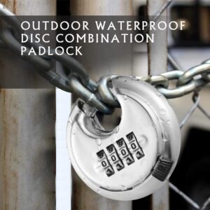 Combination Lock, CINCINNO Stainless Steel Discus Padlock Combination,Heavy Duty Disc Combo Lock for Storage Unit,Trailer,Garage,Shed (2 Pack)