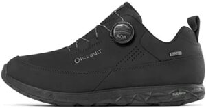 icebug ava biosole leather walking shoe with grip sole, true black, 11.0