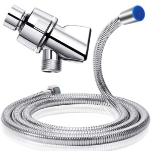 shower hose with shower arm bracket,69 inch stainless steel shower hose replacement,adjustable handheld shower arm holder shower head holder,flexible shower head hose and holder with brass ball,chrome