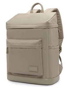 hotstyle casual daypack backpack for tween & teen girls, multipurpose middle school bag bookbag, angled top, plain, pastel khaki