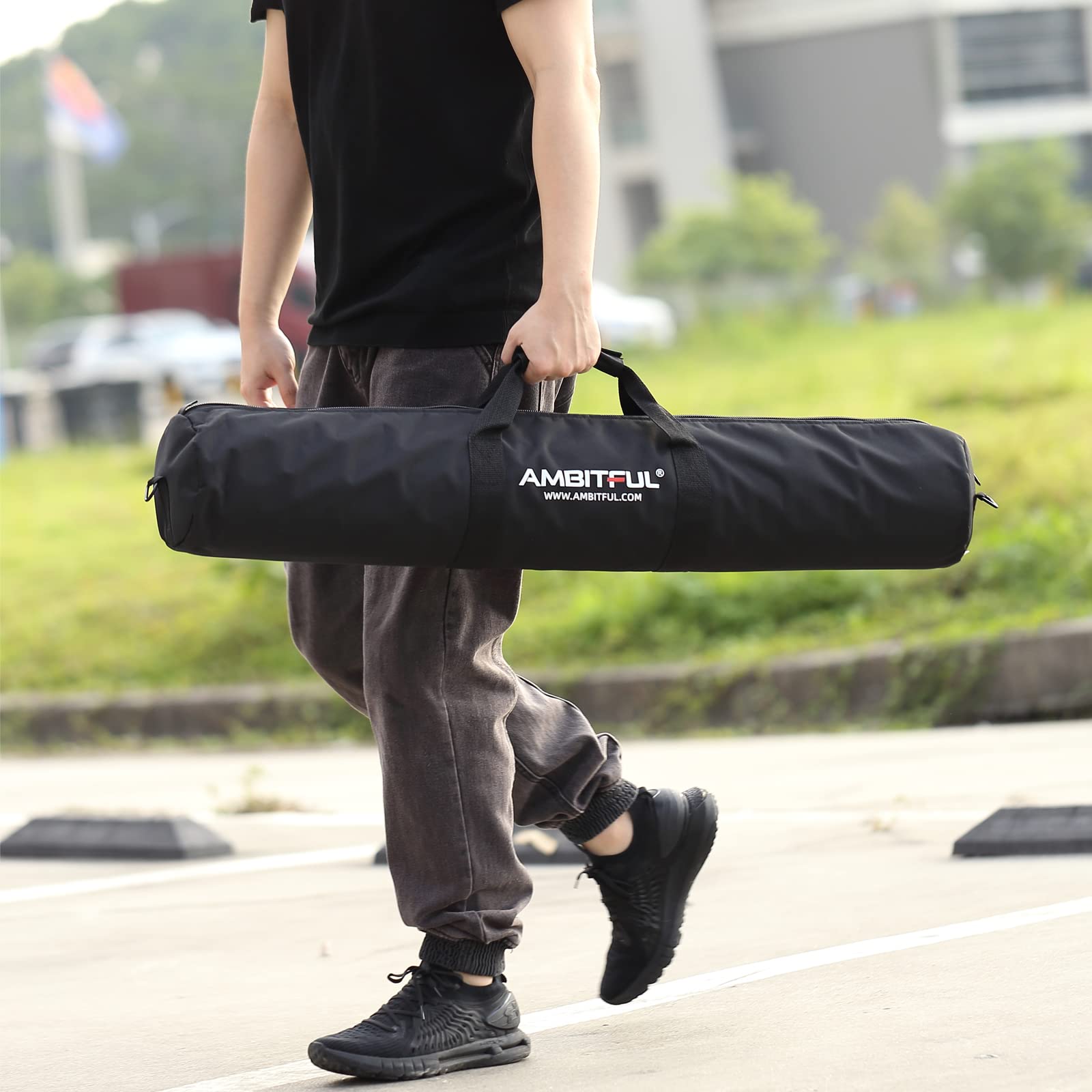 AMBITFUL Tripod Carrying Case Bag 25/31/35/39/49 in,65/80/90/100/125 cm Shoulder Strap Padded Carrying Bag for Light Stands,Boom Stand,Umbrella and Tripod Photography Accessories (49.21 in/125 cm)