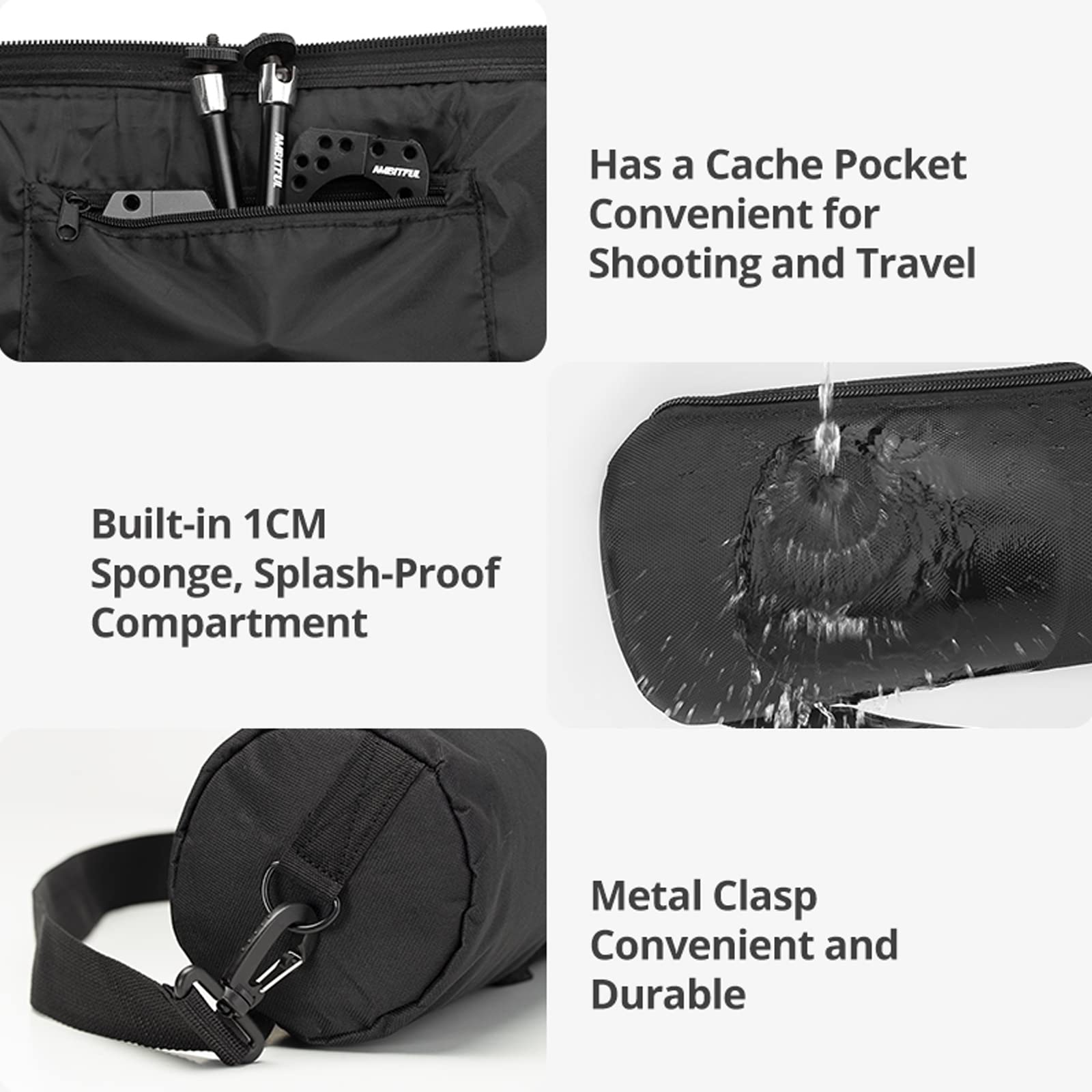 AMBITFUL Tripod Carrying Case Bag 25/31/35/39/49 in,65/80/90/100/125 cm Shoulder Strap Padded Carrying Bag for Light Stands,Boom Stand,Umbrella and Tripod Photography Accessories (49.21 in/125 cm)